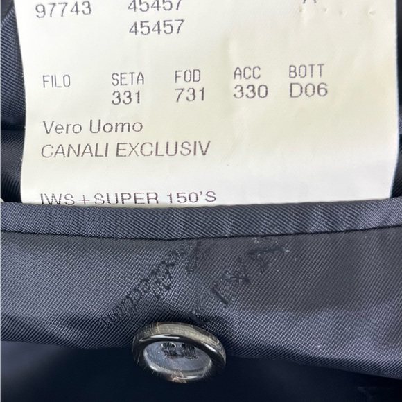 CANALI EXCLUSIVE COLLLECTION BLACK PIN-STRIPE WOOL SUIT - Picture 9 of 14